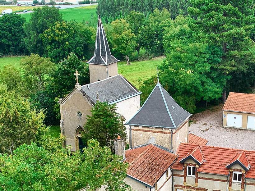 La chapelle castrale vue du ciel
